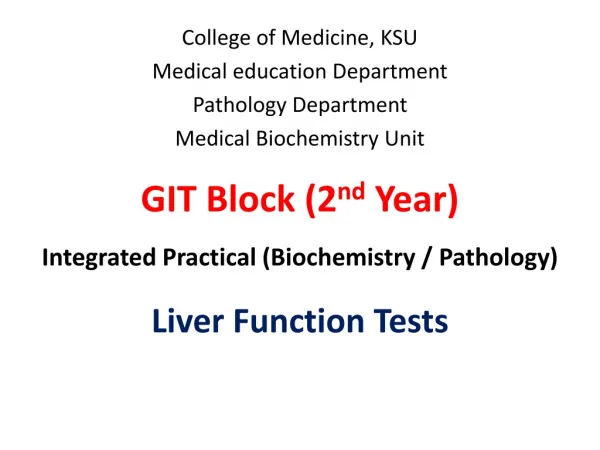 College of Medicine, KSU Medical education Department Pathology Department