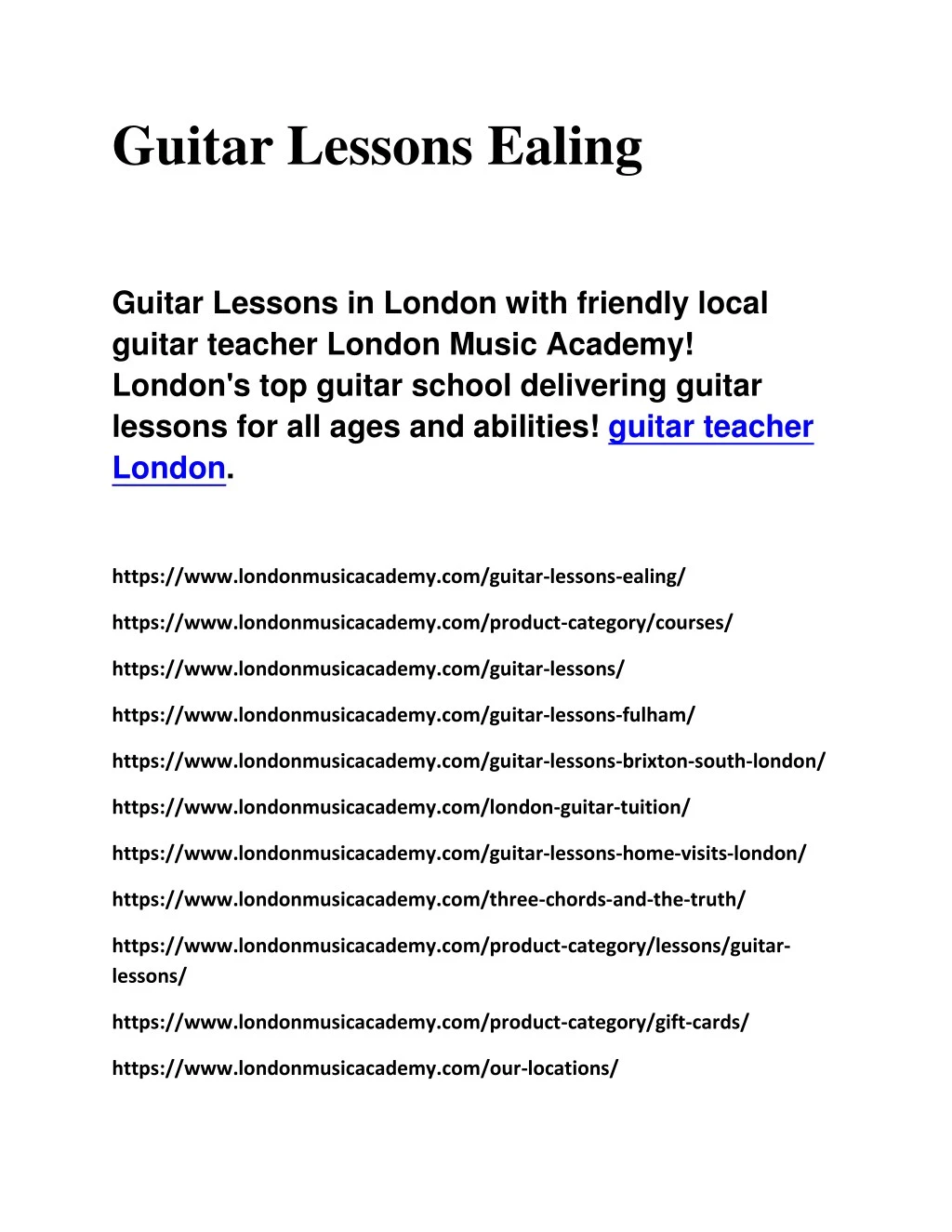 guitar lessons ealing