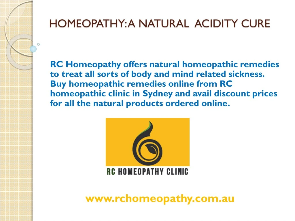 homeopathy a natural acidity cure