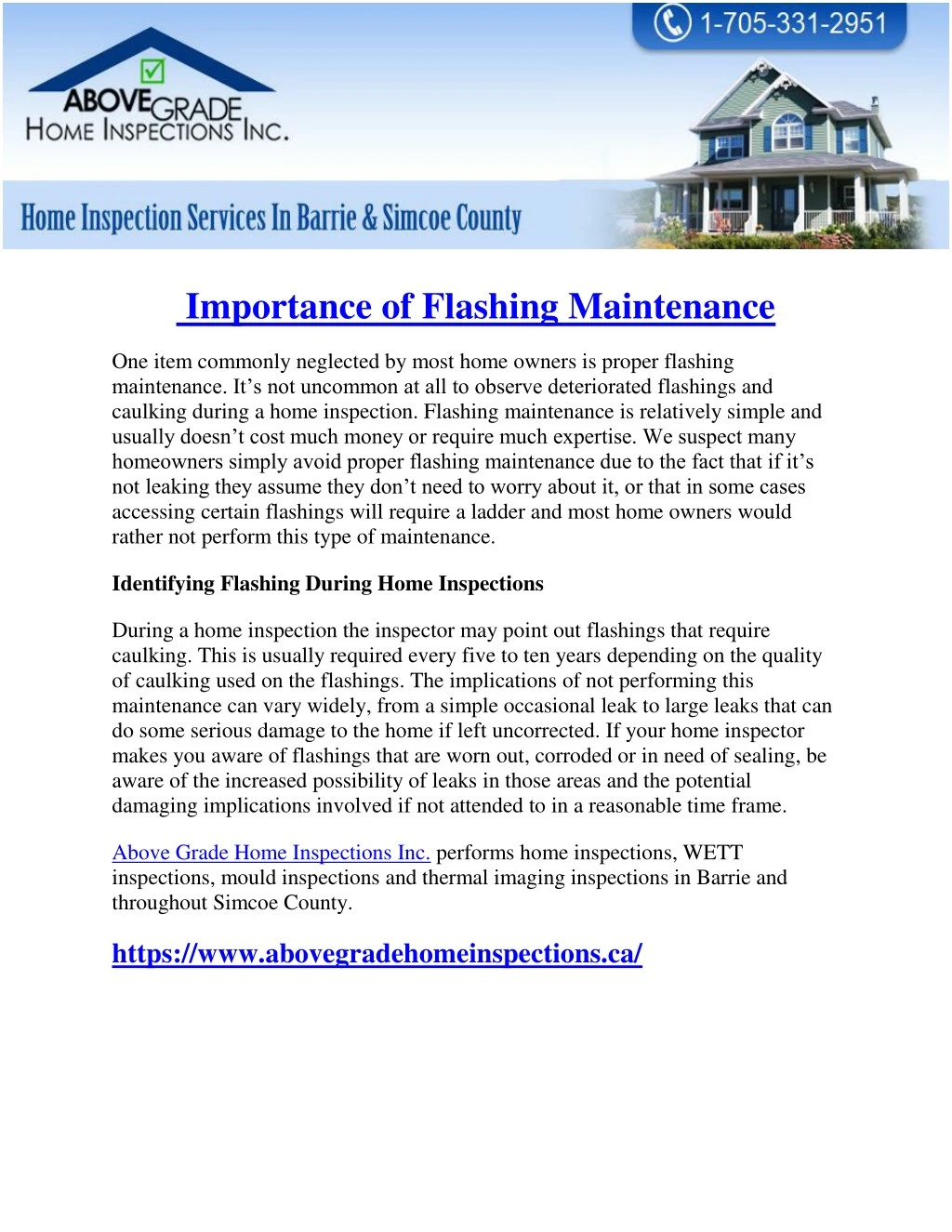 importance of flashing maintenance