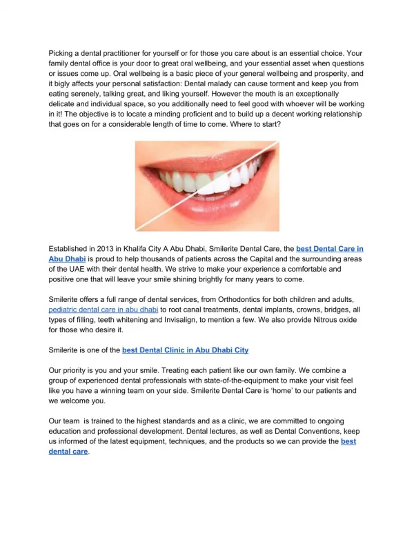 TIPS TO CHOOSE THE RIGHT DENTAL CLINIC