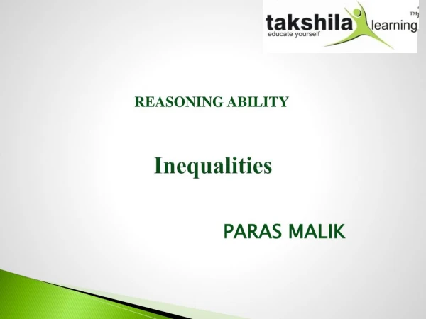 Inequalities Reasoning Ability