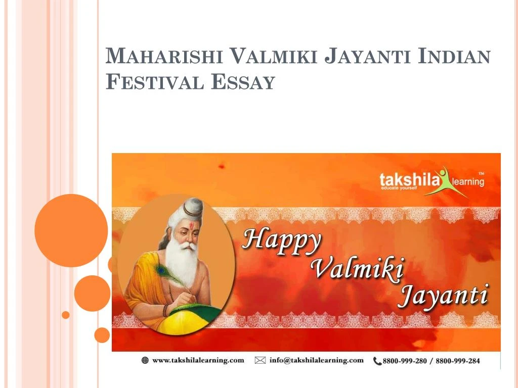maharishi valmiki jayanti indian festival essay
