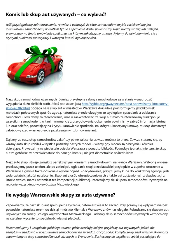 Jaki Warszawski skup samochodów używanych jest najzdrowszy?