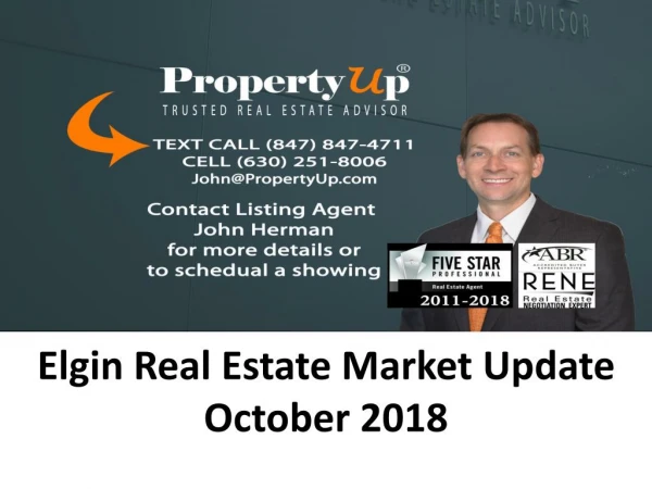 Elgin Real Estate Market Update October 2018