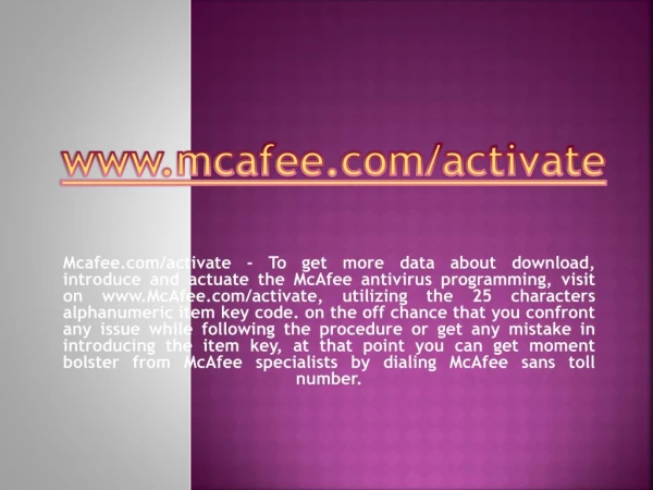 www mcafee com activate