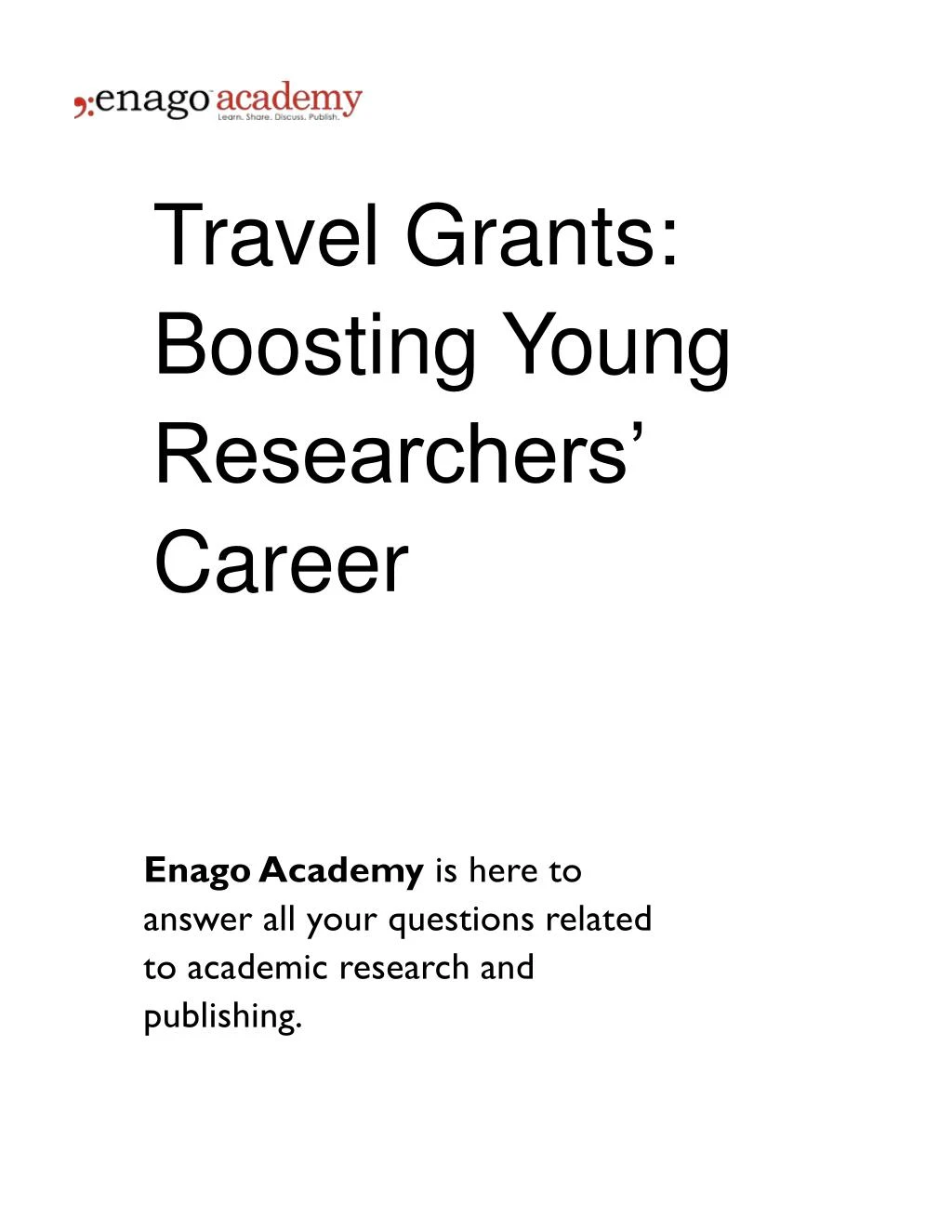travel grants boosting young researchers career