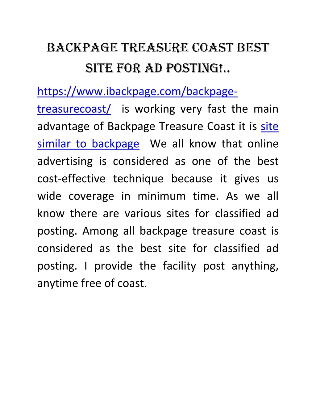 backpage treasure coast best site for ad posting