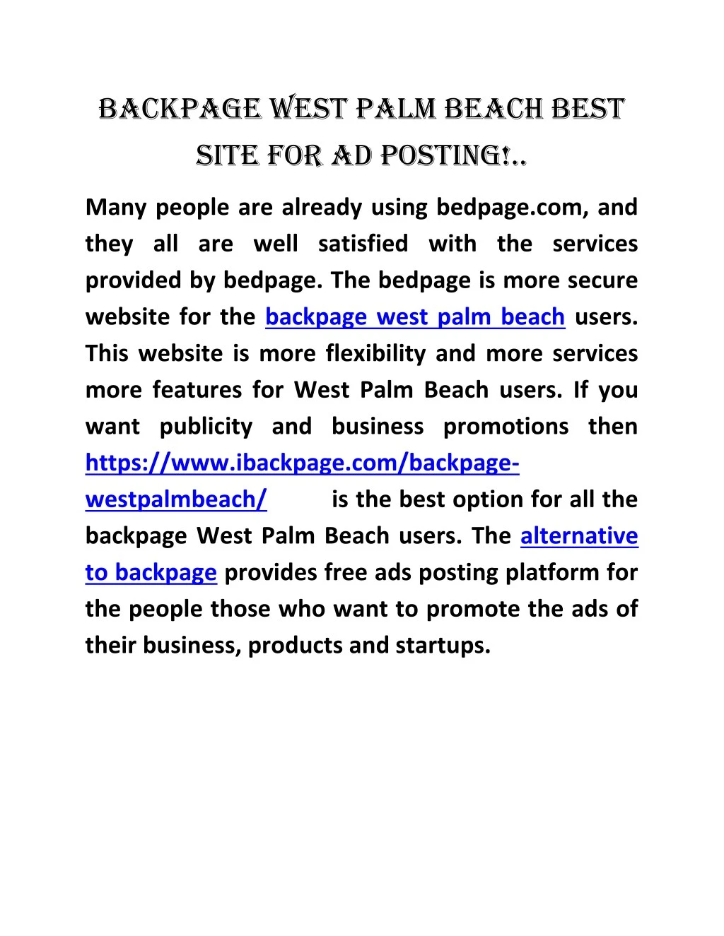 backpage west palm beach best site for ad posting