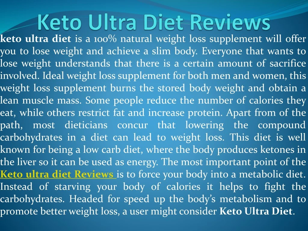 keto ultra diet is a 100 natural weight loss