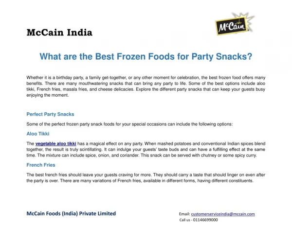 What are the Best Frozen Foods for Party Snacks?