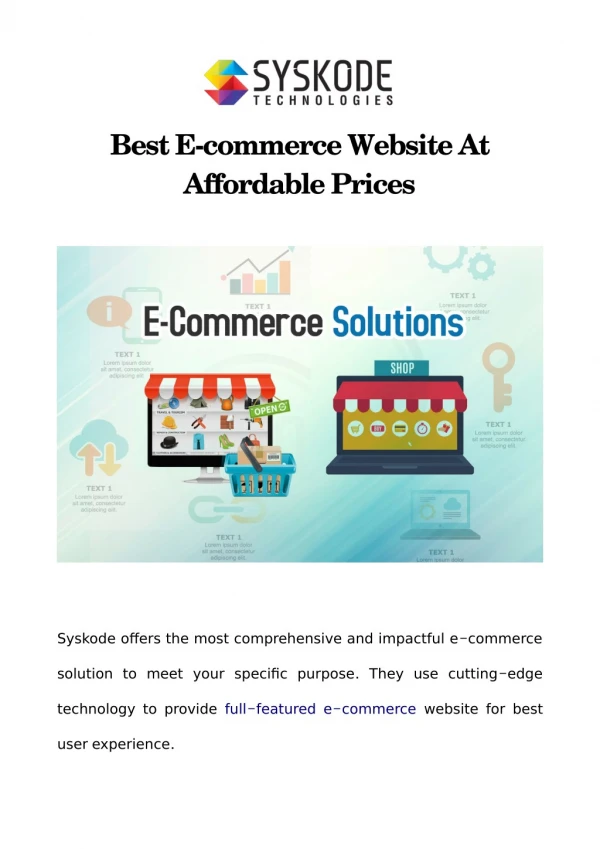 Best E-commerce Website At Affordable Prices