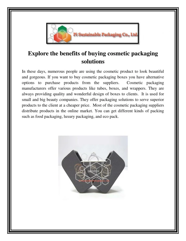 Explore the benefits of buying cosmetic packaging solutions