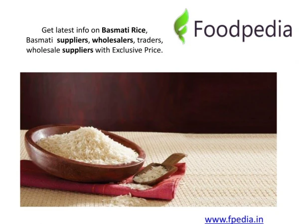 Indian Basmati rice suppliers