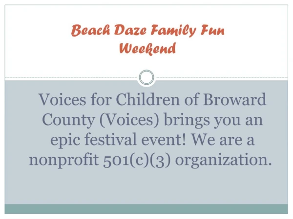 family weekend events