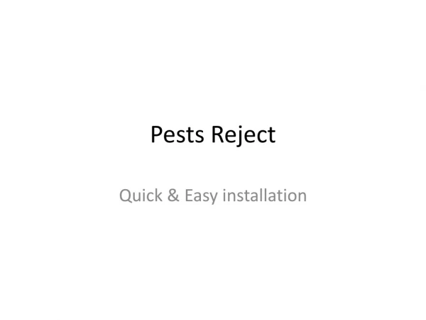 Pests Reject - This Product is 100% Environmentally Friendly