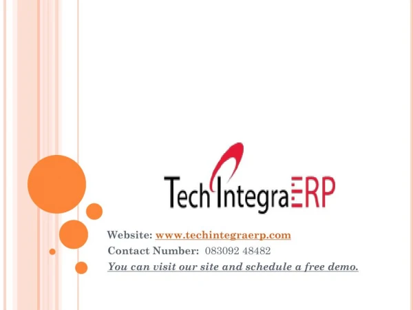 Best ERP Software in Hyderabad | Cloud based ERP Software in Hyderabad |Tech Integra ERP MD