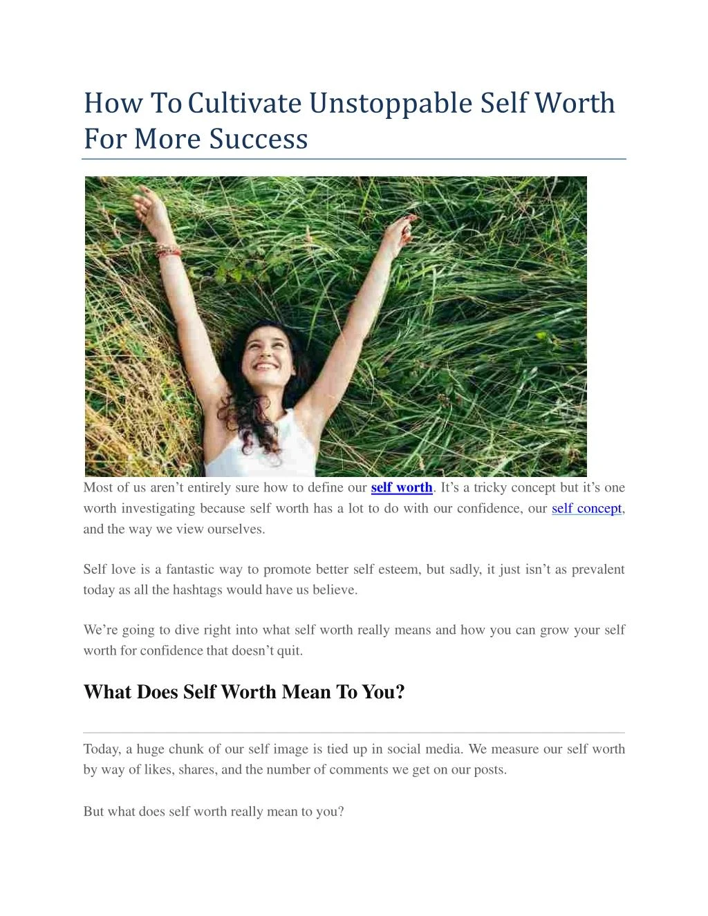 how to cultivate unstoppable self worth for more success
