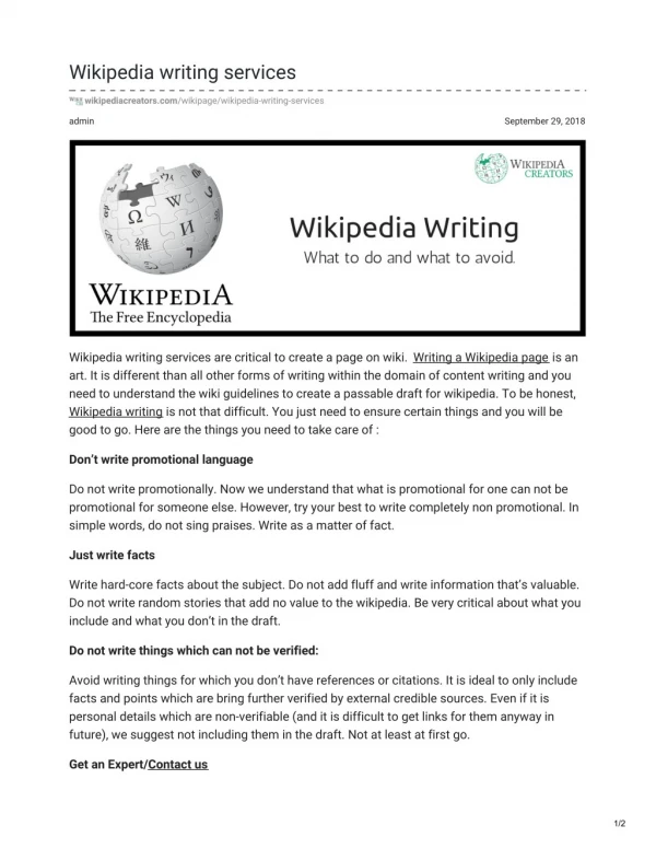 how to write a wikipedia page