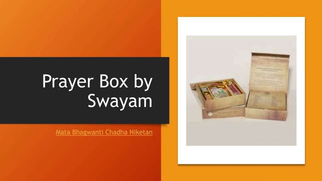 prayer box by swayam