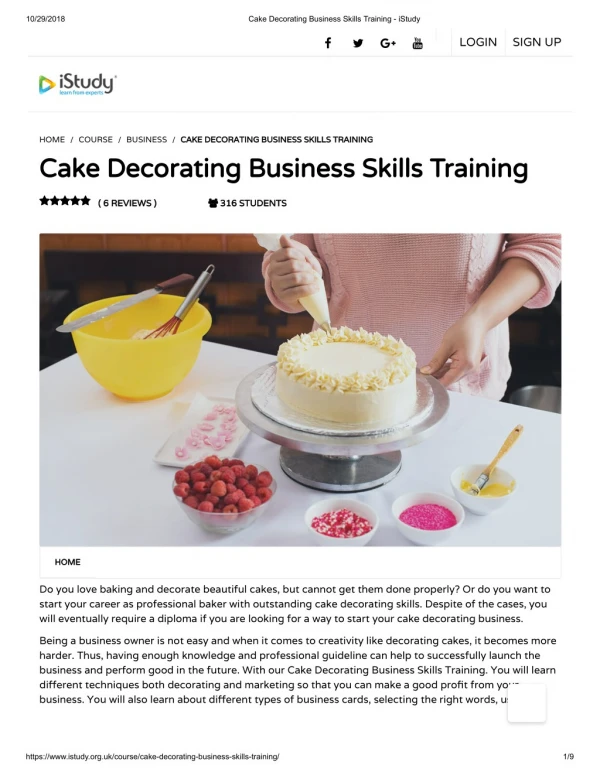 Cake Decorating Business Skills Training - istudy