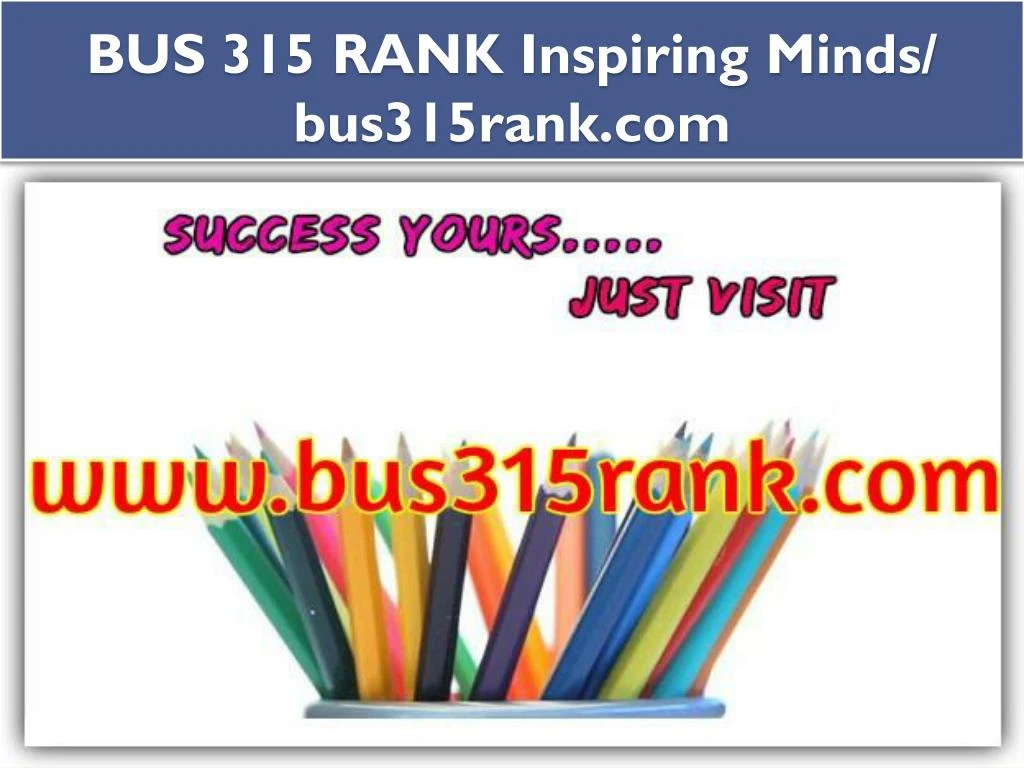 bus 315 rank inspiring minds bus315rank com