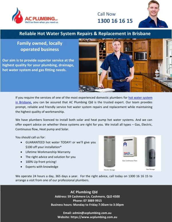 Reliable Hot Water System Repairs & Replacement in Brisbane