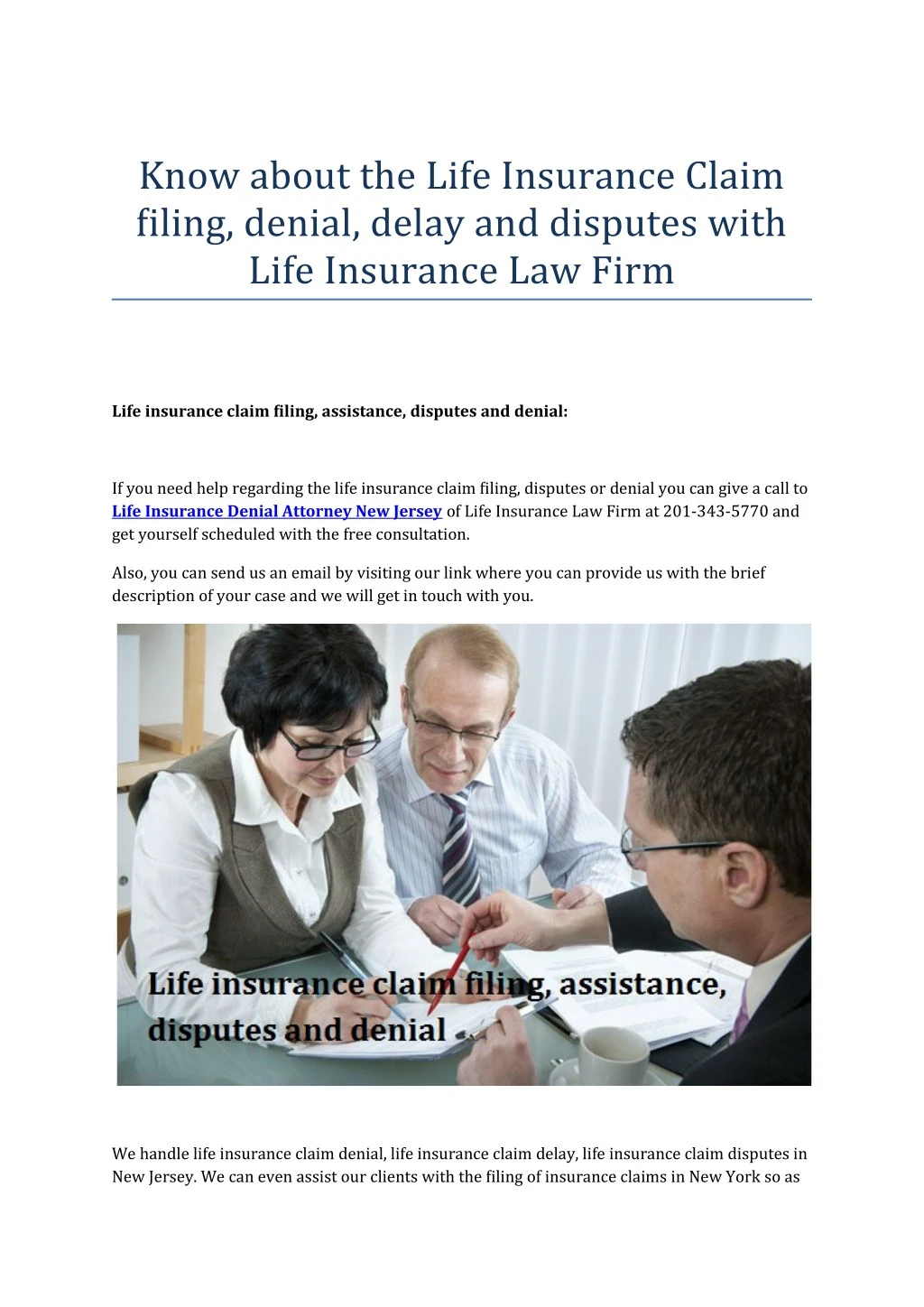 know about the life insurance claim filing denial