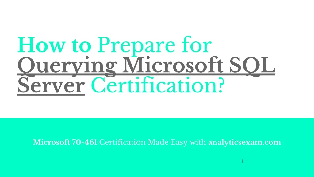 how to prepare for querying microsoft sql server