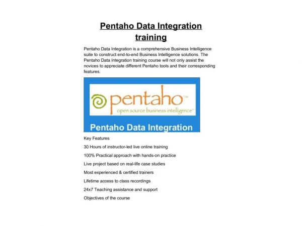 Pentaho Data Integration training