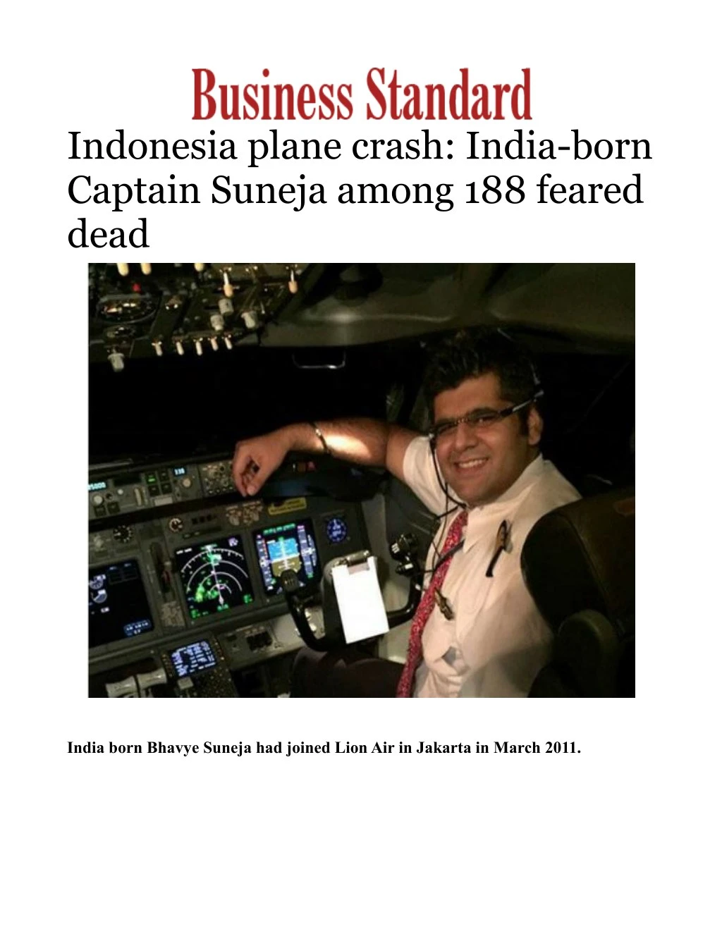 indonesia plane crash india born captain suneja