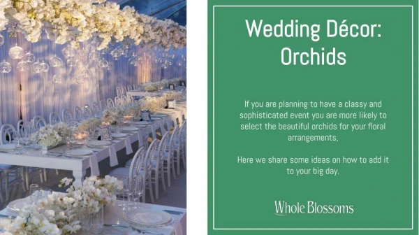 Creative Ways to Use the Orchid Flower in Your Wedding Decor