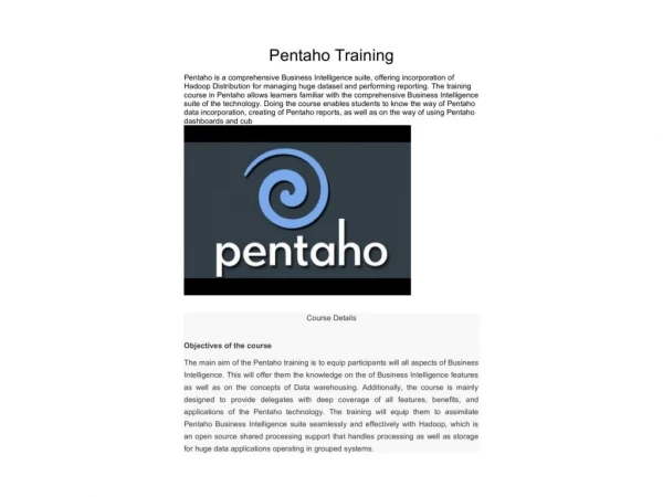 Pentaho Training