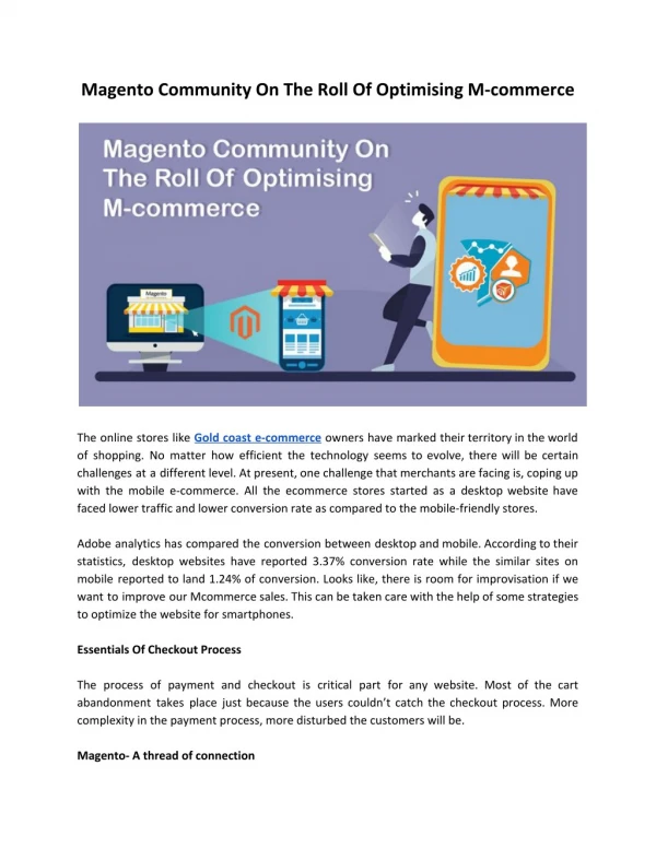 Magento Community On The Roll Of Optimising M-commerce