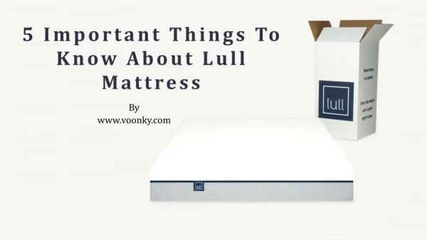 5 Important Things To Know About Lull Mattress