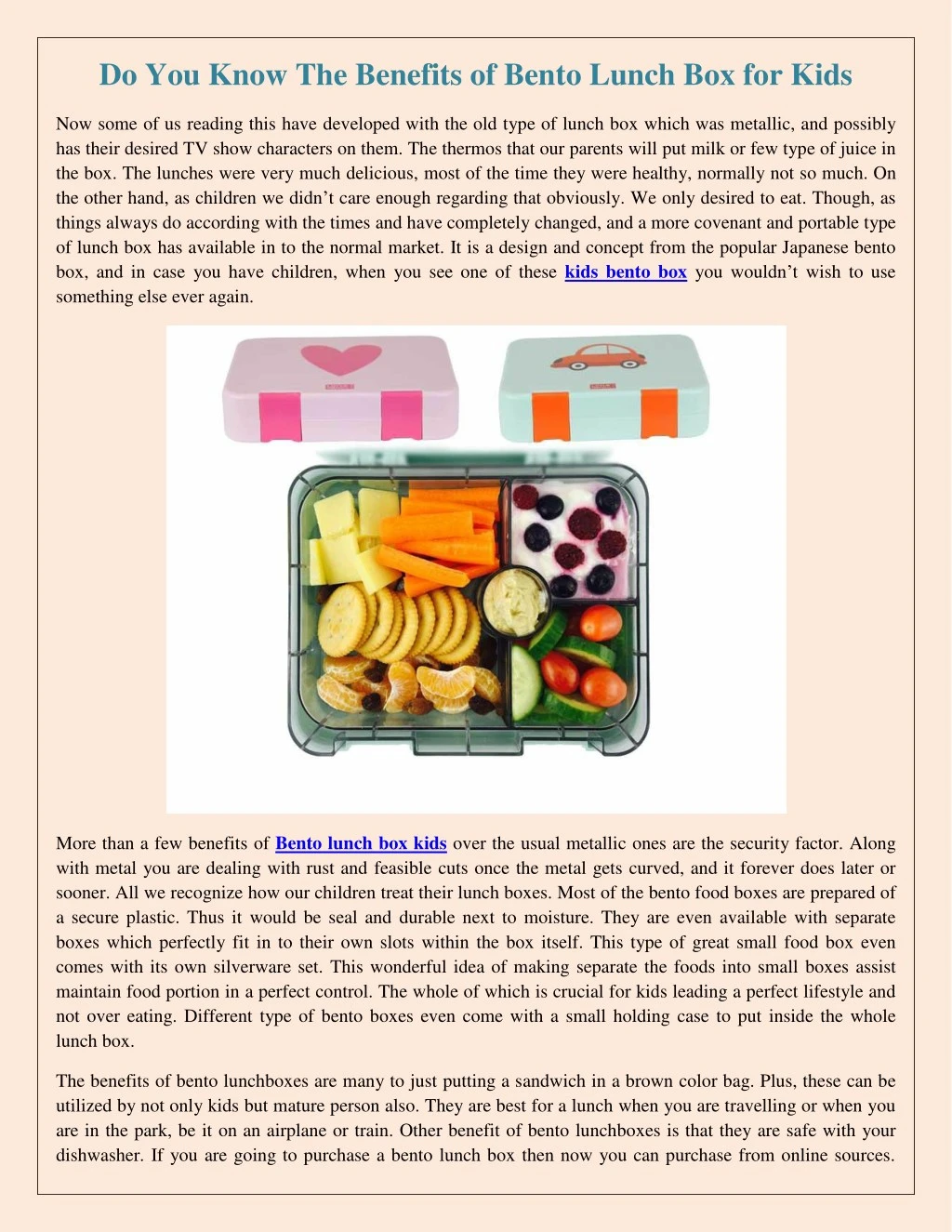 do you know the benefits of bento lunch