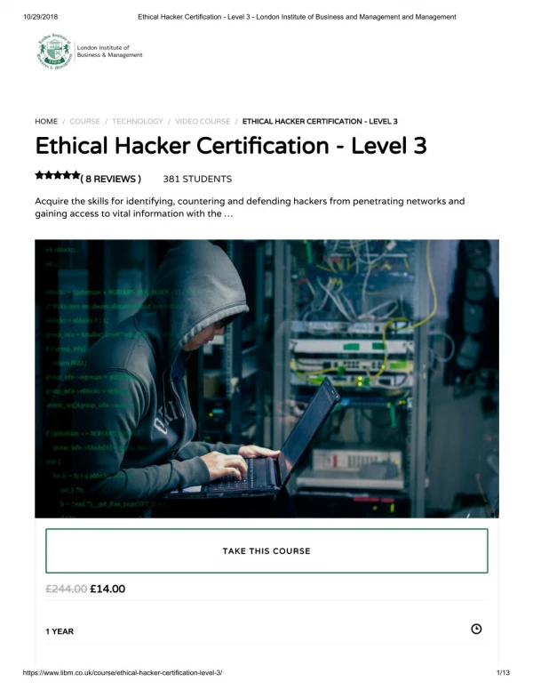 Ethical Hacker Certification - Level 3 - LIBM