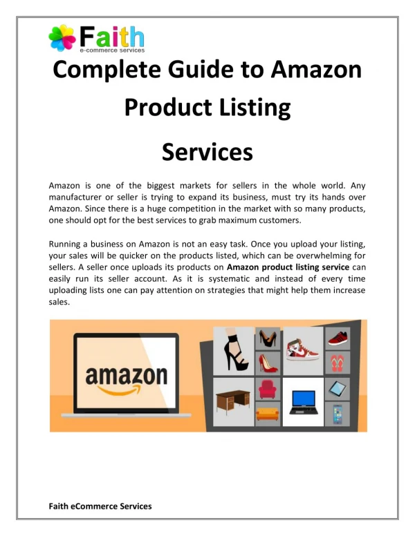 Complete Guide to Amazon Product Listing Services