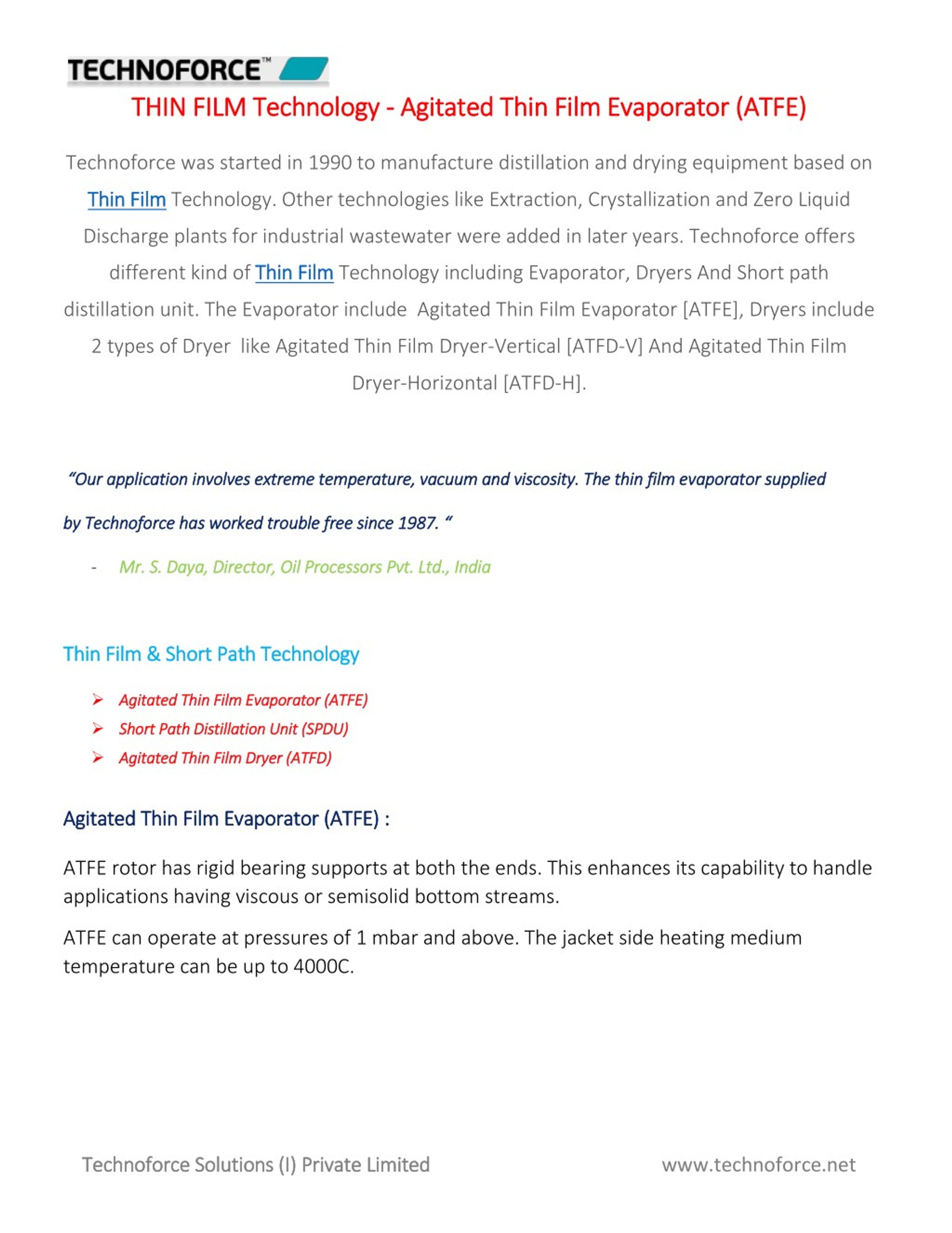 PPT - THIN FILM Technology - Agitated Thin Film Evaporator (ATFE ...
