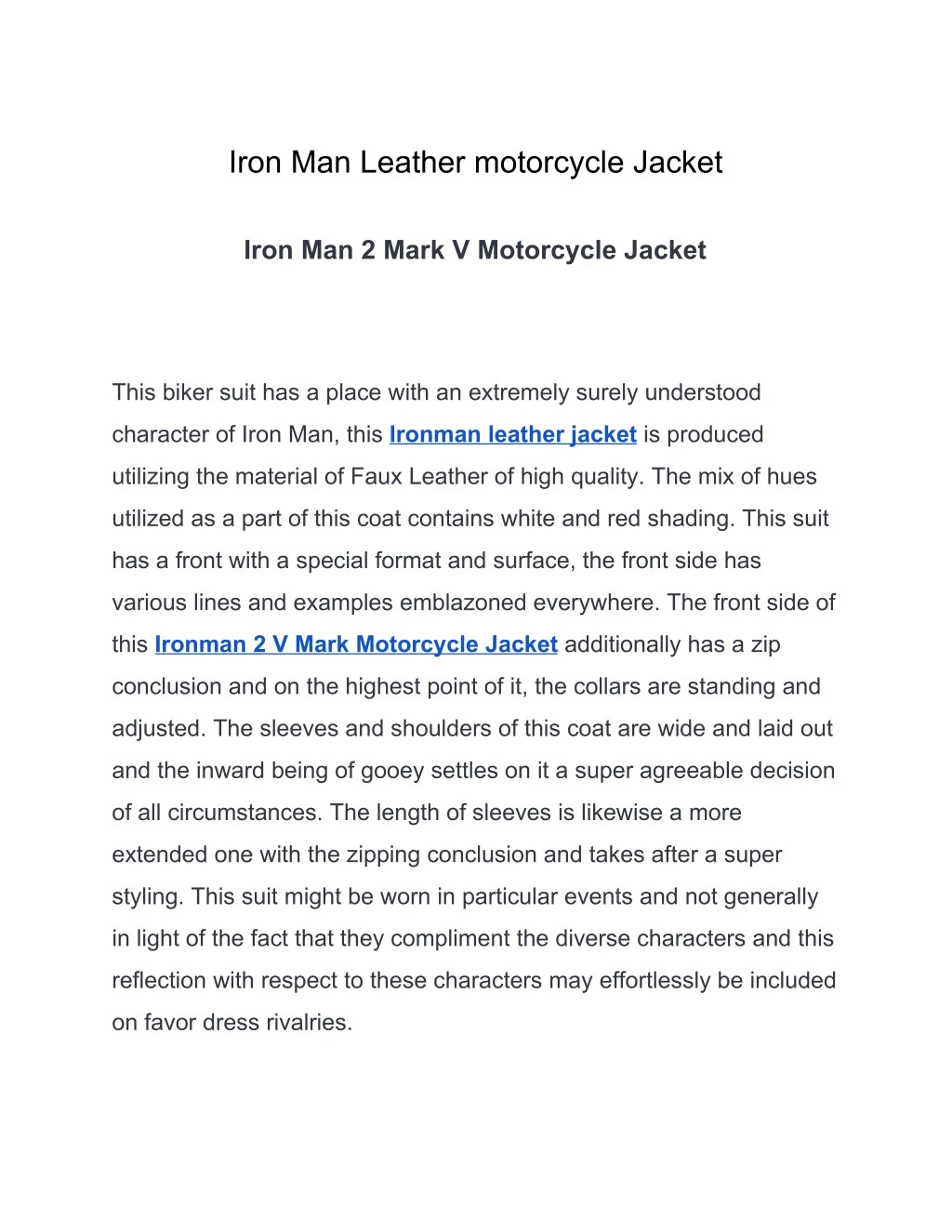 iron man leather motorcycle jacket
