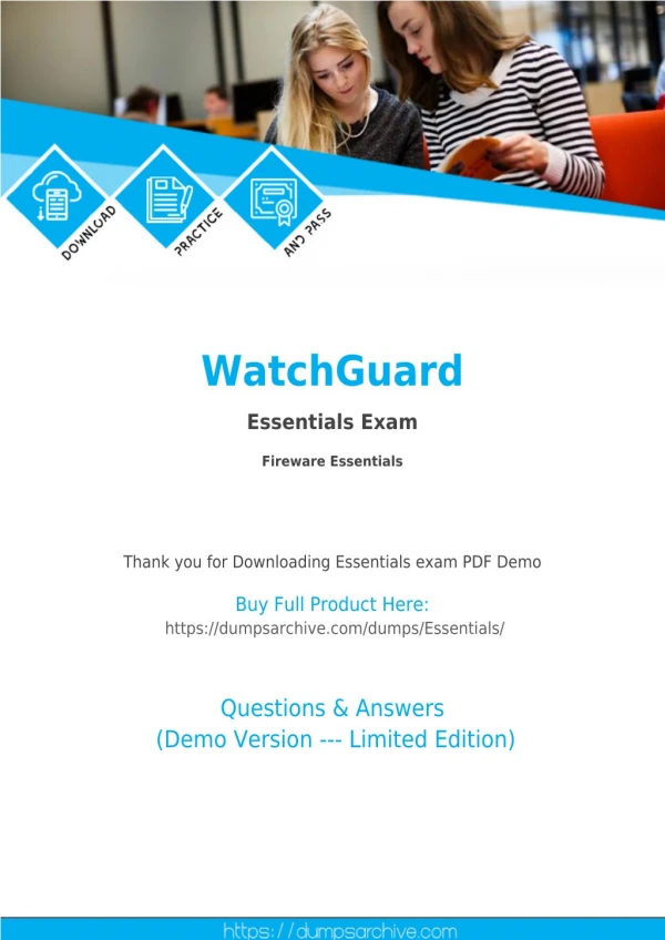 Valid Essentials PDF - 100% Latest WatchGuard Essentials Exam Questions