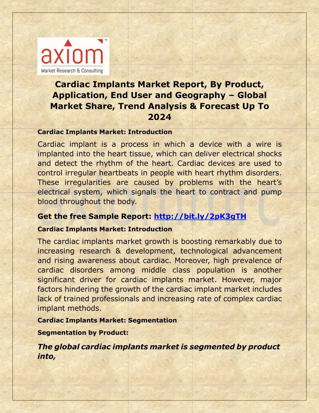cardiac implants market report by product