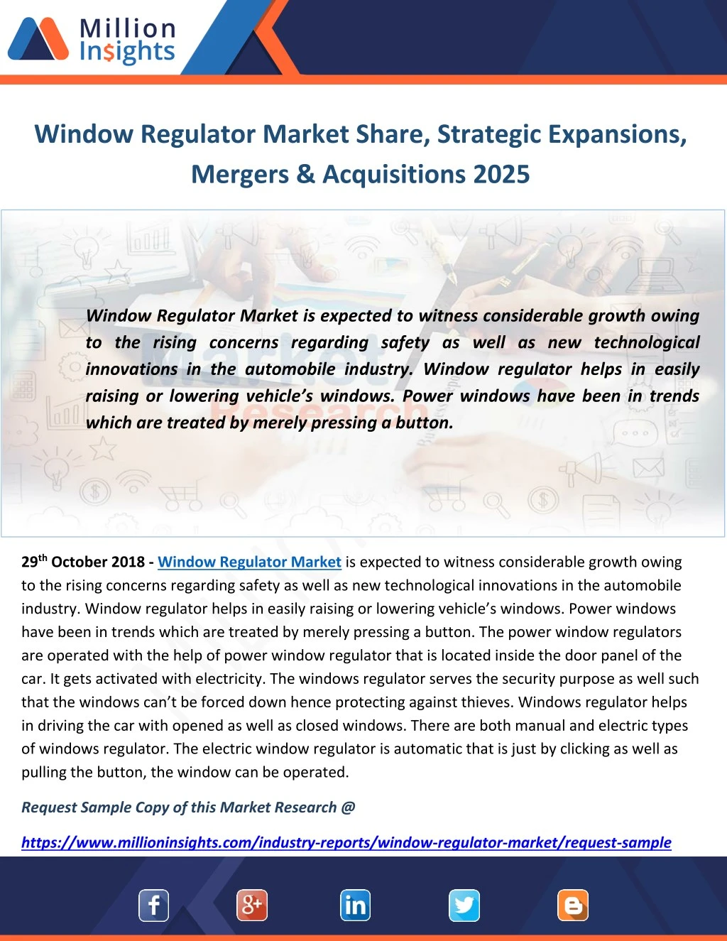 window regulator market share strategic