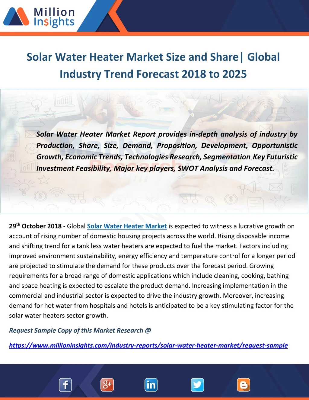 solar water heater market size and share global