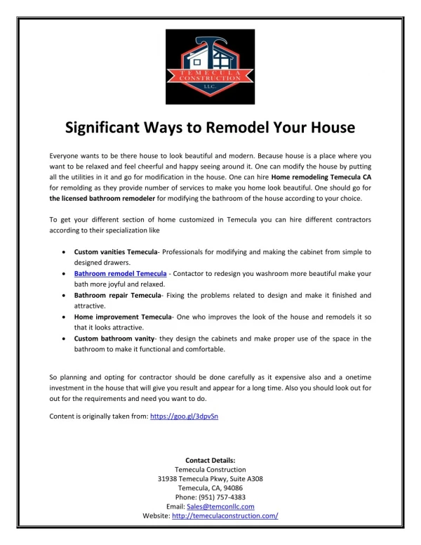 Significant Ways to Remodel Your House