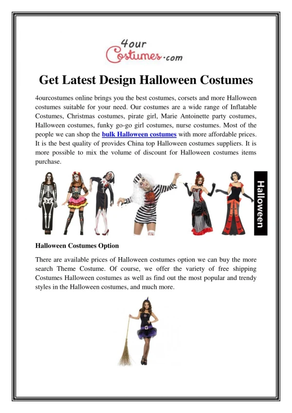 Get Latest Design Halloween Costumes