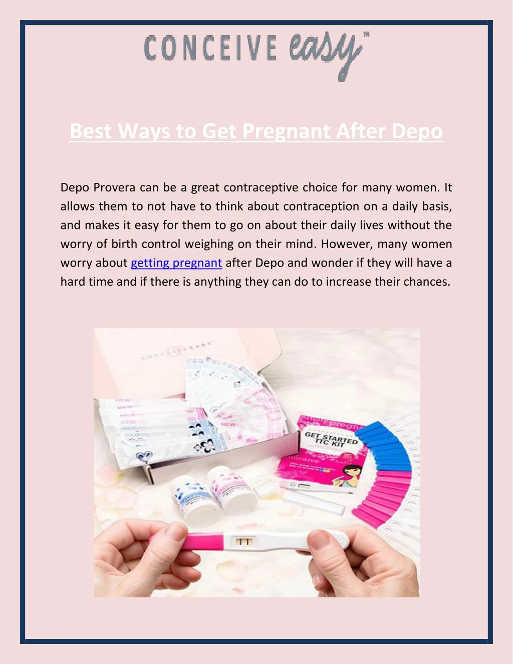 best ways to get pregnant after depo