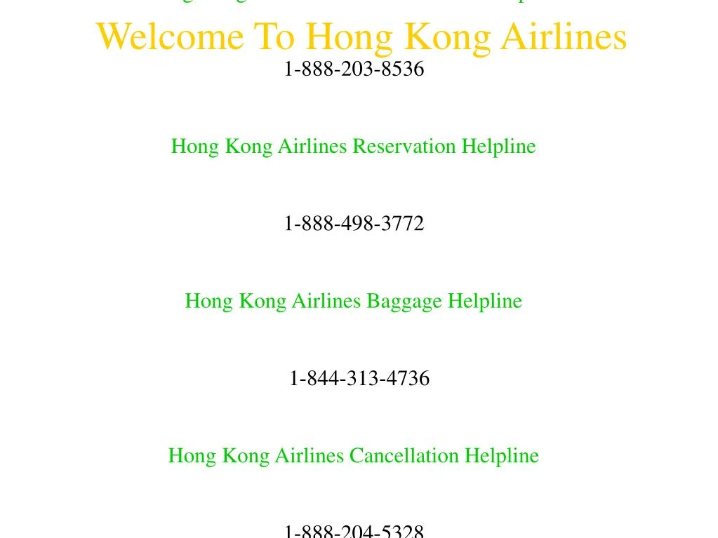 welcome to hong kong airlines