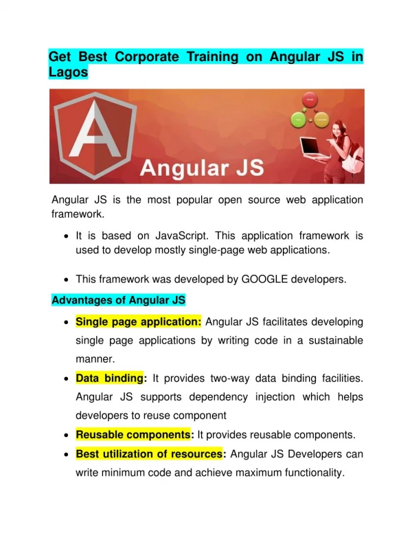 Best Corporate Training on Angular JS in Lagos, Nigeria | KVCH
