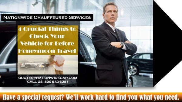 4 Crucial Things to Check Your Vehicle for Before Honeymoon Travel- 800-942-6281